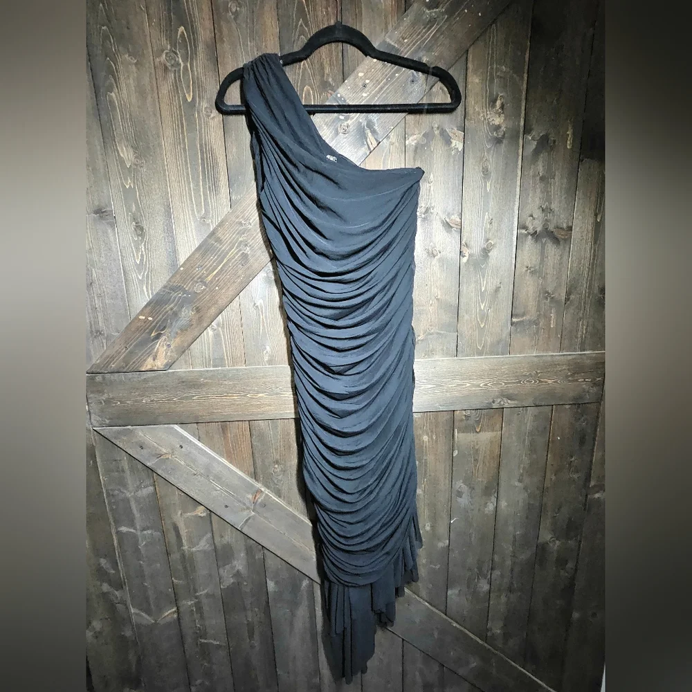 NWT Lucky & Blessed Black Formal One-Shoulder Dress